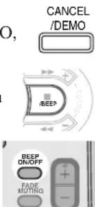 CANCEL /DEMO O, /BEEP BEEP ON/OFF FADE MUTTING