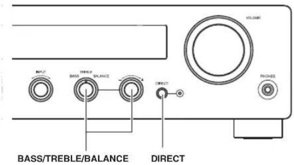 BASS/TREBLE/BALANCE DIRECT VOLUME INPUT BASSE BALANCE FLORES