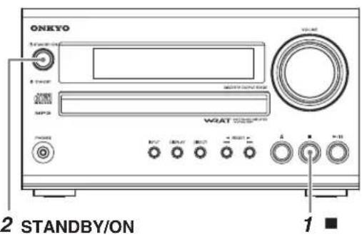 ONKYO 2 STANDBY/ON MP3 WAT 1 ■