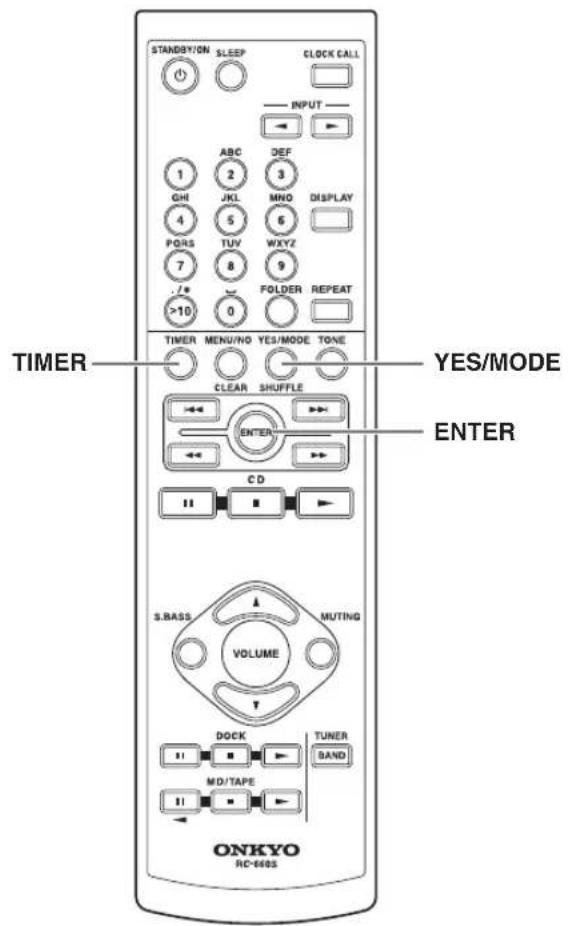STANDBY/ON SLEEP CLOCK CALL INPUT ABC DEF 1 2 3 GHI JKL MNO DISPLAY 4 5 6 PQRS TUV WXYZ 7 8 9 FOLDER REPEAT >10 0 TIMER MENU/NO YES/MODE TONE CLEAR SHUFFLE ENTER CD S.RASS VOLUME MUTING DOCK TUNER BAND MD/TAPE ONKYO RC-860S