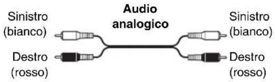 Audio analogico Sinistro (bianco) Destro (rosso) Sinistro (bianco) Destro (rosso)