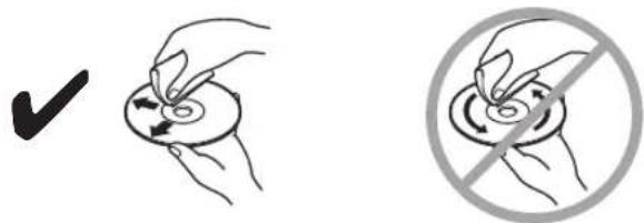 Diagram showing correct and incorrect hand actions for a circular object, with checkmark and no-ring circle indicating correct and incorrect states.