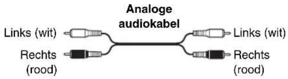 Analoge audiokabel Links (wit) Rechts (rood) Links (wit) Rechts (rood)