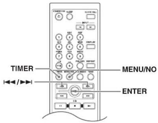 TIMER MENU/NO ENTER