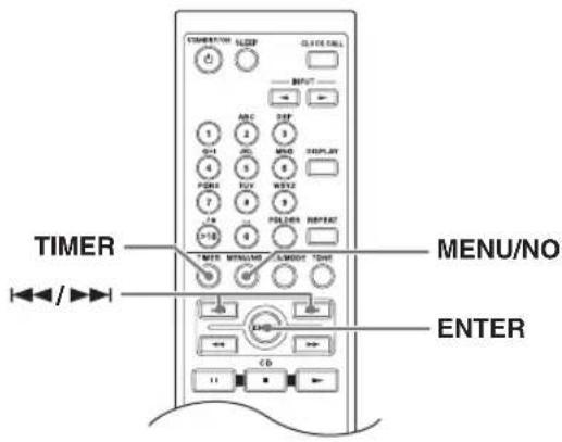 TIMER MENU/NO ENTER