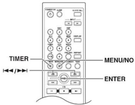 TIMER MENU/NO ENTER