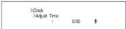 >Clock >Adjust Time : 0:00