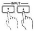 ONKYO BR-925 - On the remote controller, press the INPUT [▲]/[▼] buttons repeatedly. - 1
