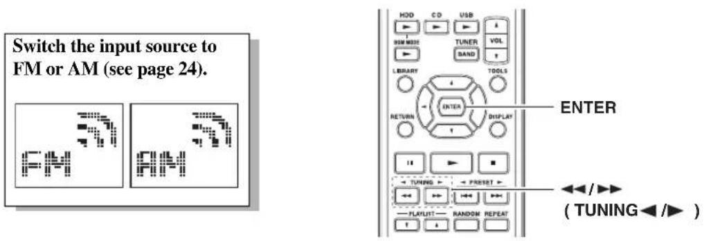 ONKYO BR-925 - Tuning into AM/FM Radio Stations - 1