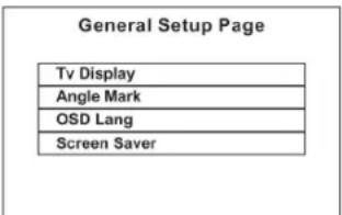 General Setup Page Tv Display Angle Mark OSD Lang Screen Saver