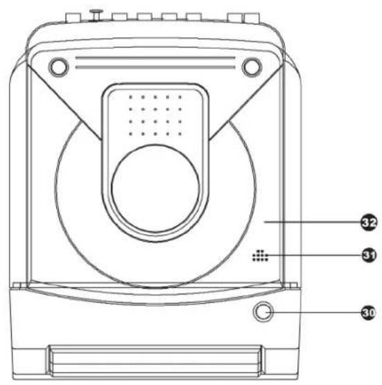 Technical diagram of a device with numbered parts labeled 30, 31, and 32
