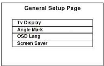 General Setup Page Tv Display Angle Mark OSD Lang Screen Saver
