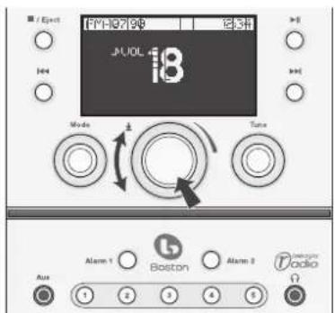 JUOL 18 Mode ± Tune Alarm 1 Boston Alarm 2 Audio Aus