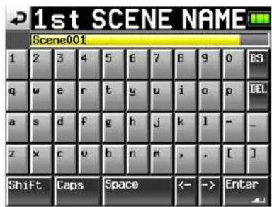 1st SCENE NAME Scene001 1 2 3 4 5 6 7 8 9 0 BS q w e r t y u i o p IEL a s d f g h j k l - _ z x c v h n m , . [ ] Shift Caps Space ← -> Enter