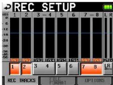 TASCAM HS-P82 - Die Registerkarte REC TRACKS - 1