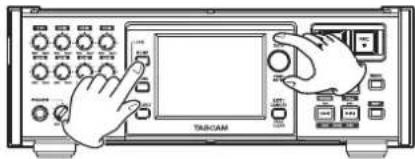 TASCAM HS-P82 - Die Helligkeit der Displaydarstellung und der beleuchteten Bedienelemente einstellen - 1