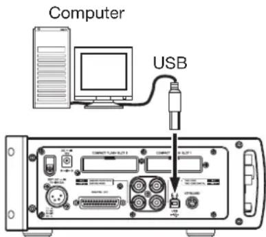 TASCAM HS-P82 - Verbinden Sie den HS-P82 mithilfe eines USB-Kabels mit dem Computer. - 1