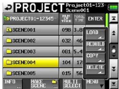 PROJECT Project01-123 Scene001 PROJECT01=12345 NUM TIME TOTAL TIME ENTER SCENE001 098 3.8 SCENE002 032 46 SCENE003 081 5.4 SCENE004 104 17 SCENE005 015 56 INFO MAKE MULTI MENU SCENE SELECT