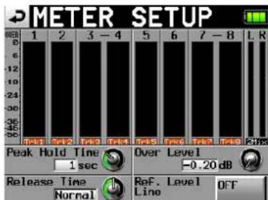 TASCAM HS-P82 - Pegelanzeigen konfigurieren (METER SETUP-Seite) - 1