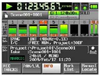 TASCAM HS-P82 - ⑬ Schaltfläche INFO - 1
