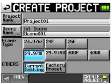 TASCAM HS-P82 - Tippen Sie auf CREATE PROJECT. - 2