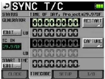 TASCAM HS-P82 - Die Registerkarte TIMECODE - 1