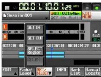 TASCAM HS-2 - Einen gesamten Bereich für die Bearbeitung auswählen - 2