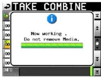 TAKE COMBINE Now working . Do not remove Media.