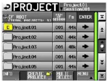 PROJECT Project01 CF ROOT TOTAL PROJECTS: ST Project01 001 44k Project02 002 44k Project03 001 48k Project04 001 44k Project05 001 44k INIT CRATIC SELECT MENU