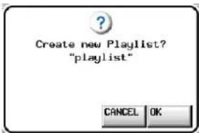 TASCAM HS-2 - Tippen Sie auf CREATE PLAYLIST. - 2