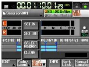 TASCAM HS-2 - Einen gesamten Bereich für die Bearbeitung auswählen - 3
