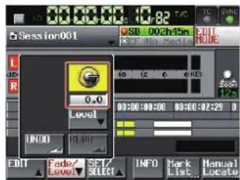 TASCAM HS-2 - Den Wiedergabepegel für den markierten Bereich festlegen (Level) - 2