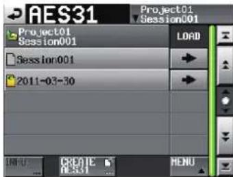 AES31 Project01 Session001 Project01 Session001 Session001 2011-03-30 LOAD MENU CREATE RES31 MENU
