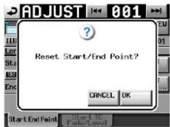 Reset Start/End Point? CANCEL OK Start End Point Start ETC Fate/Lowd