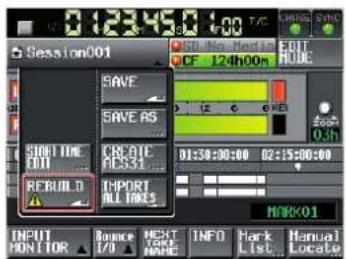 Session001 SAVE SAVE AS CRE-01C MESSAGE REBUILD IMPORT ALL LAKES 01:30:00:00 02:15:00:00 NARK01 INPUT HONITOR Bounce T/O NEXT NAME INFO Mark List Manual Locate