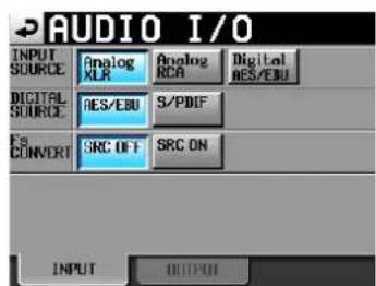TASCAM HS-2 - Tippen Sie auf die Schaltfläche AUDIO I/O. - 1