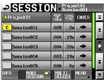 SESSION Project01 Project01 Project01 C Session001 009 2n Sesslon002 004 19s Sesslon003 004 20s Sesslon004 003 19s Sesslon005 000 0s INFO MIKE HULI MENU SESSION SELECT