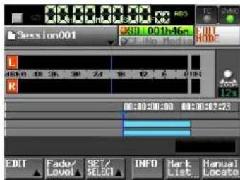 TASCAM HS-2 - Einen gesamten Bereich für die Bearbeitung auswählen - 1