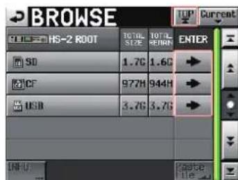 BROWSE HS-2 ROOT TOTAL SIZE TOTAL REMAIN ENTER SD 1.7G 1.6D CF 977H 944H USB 3.7G 3.7G H-U site lie