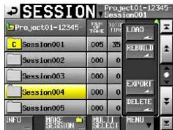 SESSION Project01-12345 Session001 C Session001 005 35 Session002 000 0 Session003 000 0 Session004 000 0 Session005 000 0 INFO MAKE MULTI MENU SESSION SELECT