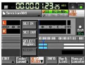 TASCAM HS-2 - Den Anfangspunkt des Bearbeitungsbereichs festlegen - 1
