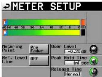 TASCAM HS-2 - Pegelanzeigen konfigurieren (METER SETUP-Seite) - 1