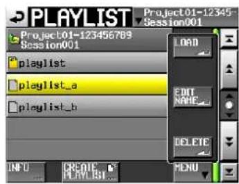 TASCAM HS-2 - Eine Wiedergabeliste löschen - 1