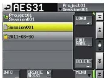 AES31 Project01 Session001 Session001 2011-03-30 LOAD EUI NONE... DELETE INFO CREATE AESS1 MENU