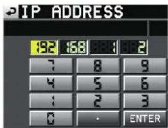 IP ADDRESS 192 168 181 192 7 8 9 4 5 6 1 2 3 0 ENTER