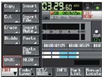 TASCAM HS-2 - Den letzten Bearbeitungsvorgang rückgängig machen (UNDO) - 1