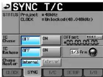 TASCAM HS-2 - Die Registerkarte SYNC - 1