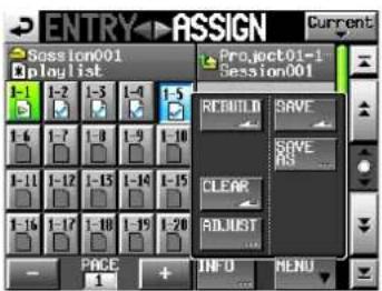 ENTRY ASSIGN Session001 Project01-1 Session001 1-1 1-2 1-3 1-4 1-5 1-6 1-7 1-8 1-9 1-10 1-11 1-12 1-13 1-14 1-15 1-16 1-17 1-18 1-19 1-20 RCBUILD SAVE SAVE RS CLEAR ADJUST PAGE INFO MENU