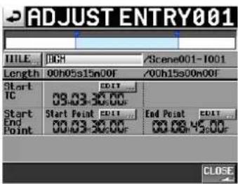 TASCAM HS-4000 - Eintragsnamen bearbeiten - 1