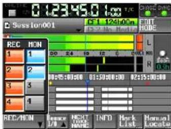 TASCAM HS-4000 - ⑲ Schaltfläche REC/MON - 1